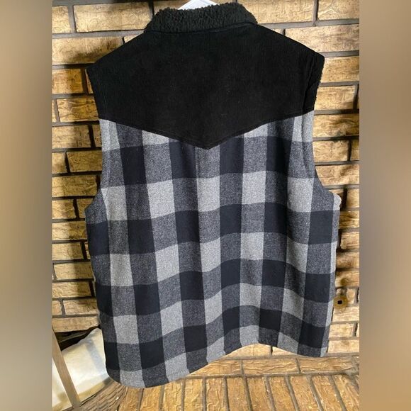 Moon shine plaid‎ wool blend vest - Picture 3 of 7